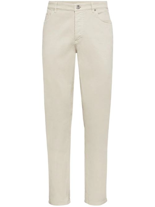 Beige stretch-cotton mid-rise pants Brunello Cucinelli | M277PD3210C6233